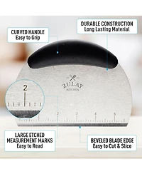 Zulay Kitchen Multi-purpose Bench Scraper And Chopper - Round