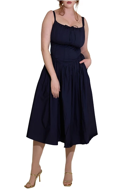 Taideux Women's Camille Fuller Bust Cotton Mini Corset Dress