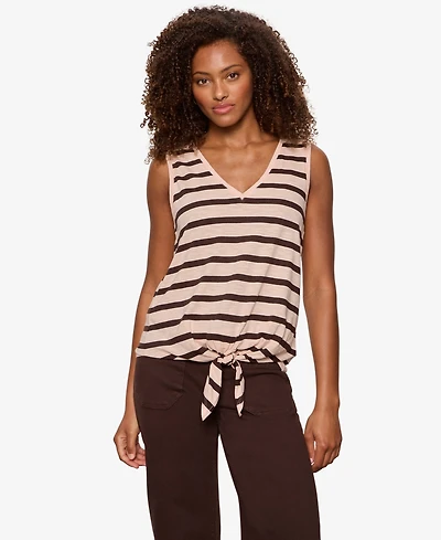 Sanctuary Petite V-Neck Tie-Front Tank Top