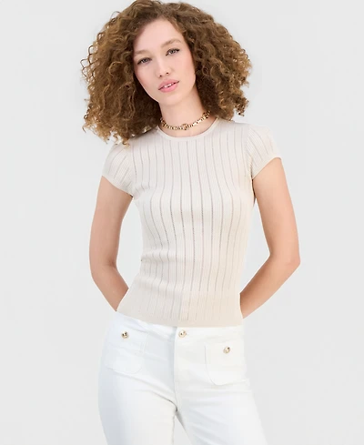 Guess Women's Short-Sleeve Crew Neck Sweater