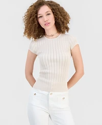Guess Women's Short-Sleeve Crew Neck Sweater