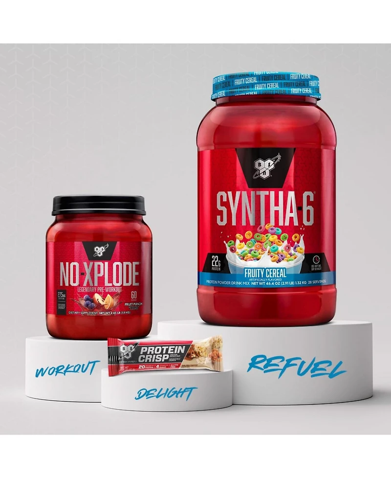 Bsn Syntha-6 Premium Protein Powder with 6g of Fiber, Whey Protein, Micellar Casein, Milk Protein Isolate Blend, 5g Fat, Fruity Cereal, 28 Servings