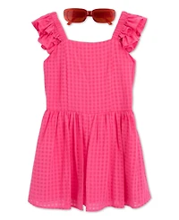 Speechless Girls' 7-16 Ruffle Sleeve Dress with Sunglass