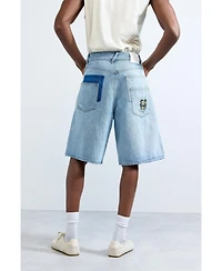 Desigual Men's Denim bermuda patches
