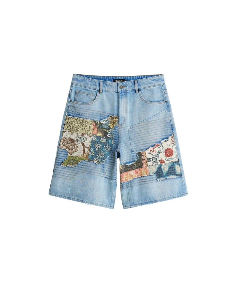 Desigual Men's Denim bermuda patches