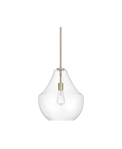 Possini Euro Design Stephanie Wide Brass and Glass Pendant Light
