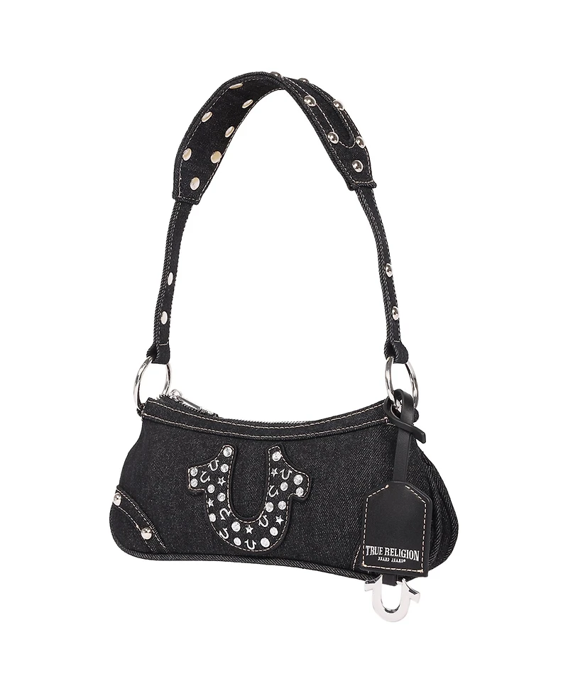 True Religion Studded Horseshoe De Denim shoulder bag