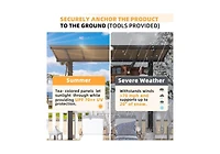 Aecojoy Outdoor Pergola Carport for Patio, Freestanding Lean-to Hardtop Gazebo.