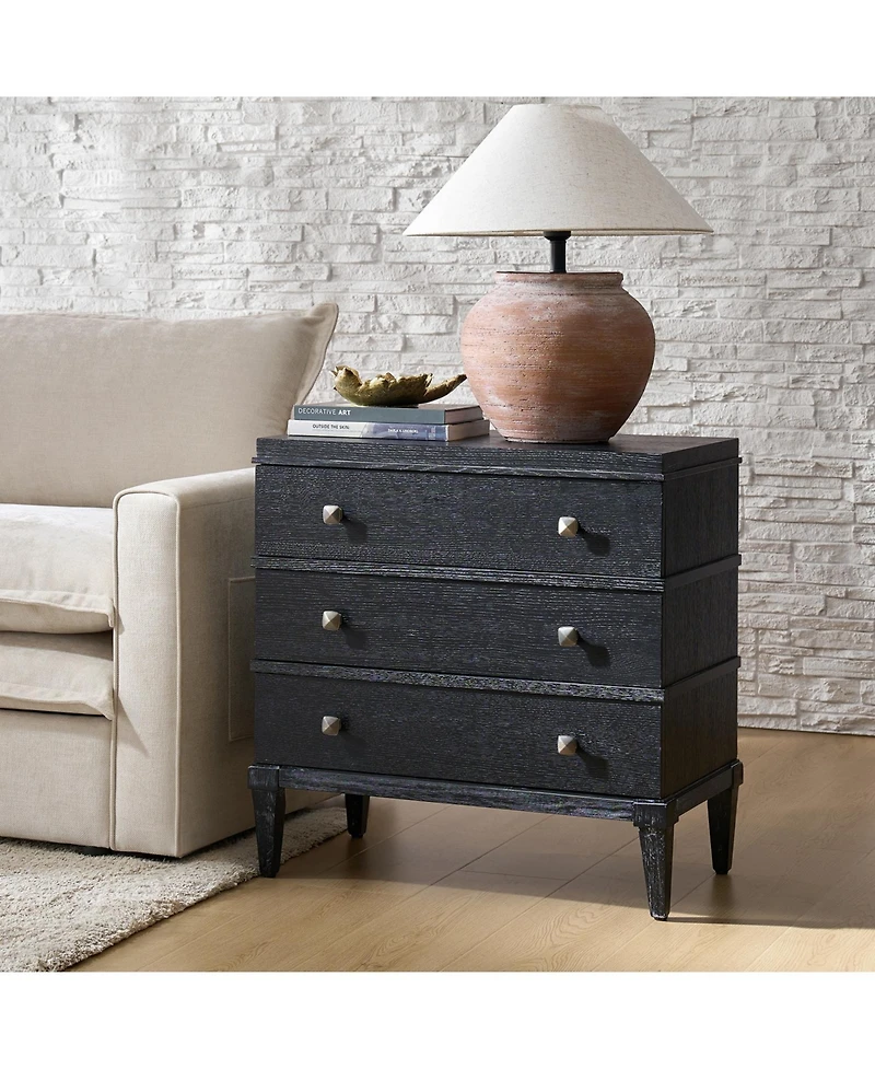Hulala Home Taesan Transitional 28'' W 3-Drawer End Table with Charging Station