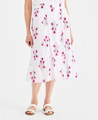 Style & Co Women's Printed Cotton Pull-On Midi Skirt, Macy's Exclusive