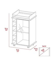 Flynama Bar Cart with 1 Cabinet with Casters Finish