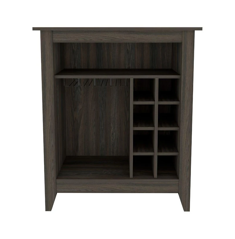Flynama Espresso Bar Cabinet with 1 Open Shelf, 6 Built-in Wine Rack and 1 Drawer