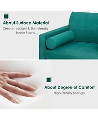 Gouun Modular Loveseat Sofa with 2 Bolsters and Side Storage Pocket