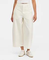 Free People Women's Laydown High-Rise Barrel-Leg Chino Cotton Pants