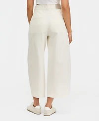 Free People Women's Laydown High-Rise Barrel-Leg Chino Cotton Pants