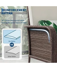 gaomon Patio 3 Pieces Swivel Glider Set - Pe Rattan Metal Gradient Rattan, Cushion