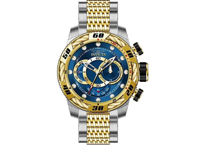 Invicta Men's 34160 Speedway Quartz Multifunction Blue, Gold Dial Watch