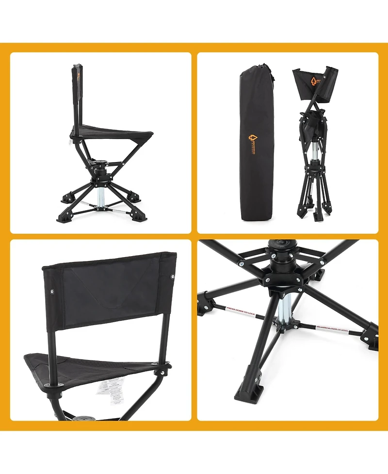 Arrowhead Outdoor 360degree(s) Degree Compact Swivel Hunting Stool Chair with No-Sink Feet - (2-Pack)