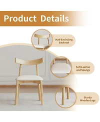 Streamdale Furniture Modern Wood Dining Chairs with Leather Cushions (Set of 2