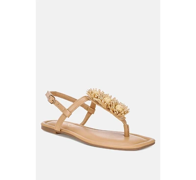 London Rag Women's Salwa Floral Applique Thong Sandals