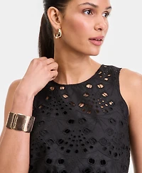 I.n.c. International Concepts Women's Sleeveless Eyelet Lace Peplum Top, Macy's Exclusive