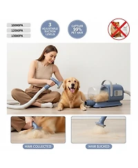 Aronkl 7-in-1 Pet Grooming Kit with Vacuum, Dryer, Clippers, Brushes for Efficient Home Use