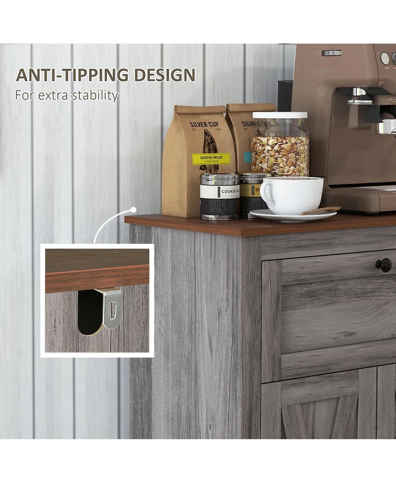 Homcom Farmhouse Storage Cabinet with Drawer and Doors