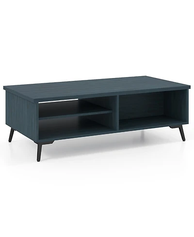 Gouun 47-Inch Mid Century Modern 2-Tier Coffee Table with Storage