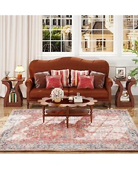 Gouun Set of 2 3-Tier End Tables with Charging Station and Open Shelves