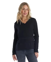 Wilt Clothing Women's Mixed Media Double Layer Long Sleeve