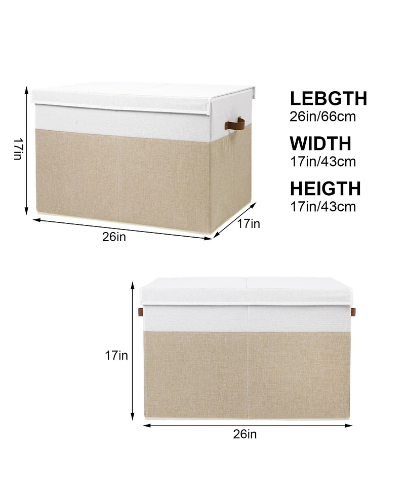 Gnuadz Storage Box With Lid Sturdy Toys Chest Organizer Dividers Closet Bedroom Playroom