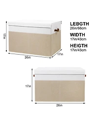 Gnuadz Storage Box With Lid Sturdy Toys Chest Organizer Dividers Closet Bedroom Playroom