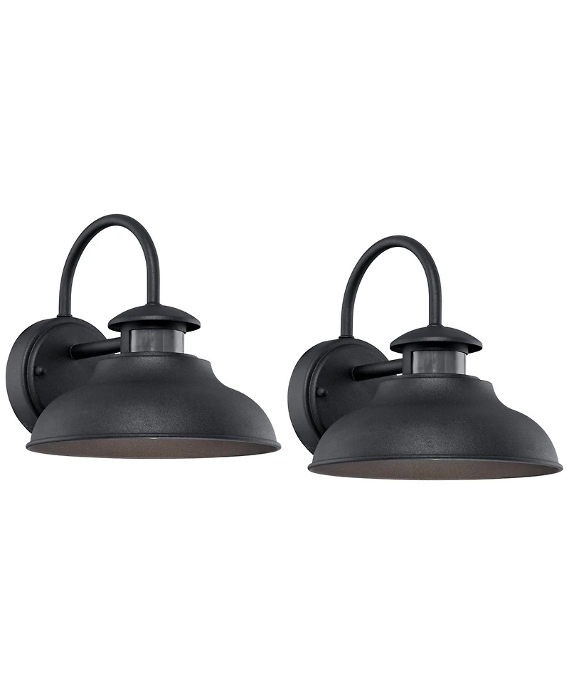 John Timberland Midland Rustic Farmhouse Outdoor Wall Light Fixture Set of 2 Dusk to Dawn Motion Sensor Led for Post Exterior Barn Deck