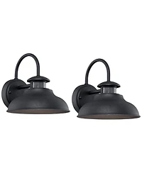 John Timberland Midland Rustic Farmhouse Outdoor Wall Light Fixture Set of 2 Dusk to Dawn Motion Sensor Led for Post Exterior Barn Deck