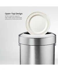 Home Zone Living 16 Gallon Stainless Steel Open Top Trash Can with Triangular Corner Design