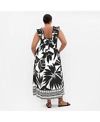 City Chic Women's Mirage Oasis Print Tie Back Maxi Dress