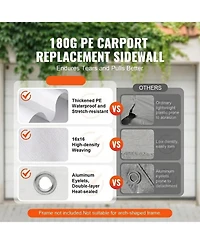 Sugift 10 x 20 ft Carport Replacement Canopy Cover Waterproof Uv Protected