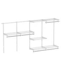 Gouun Wall-Mounted Closet Organizer System with 7 Shelves and 5 Hanging Rods