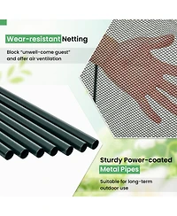 Sugift Large Tunnel Crop Cage with Roll Up Zippered Doors