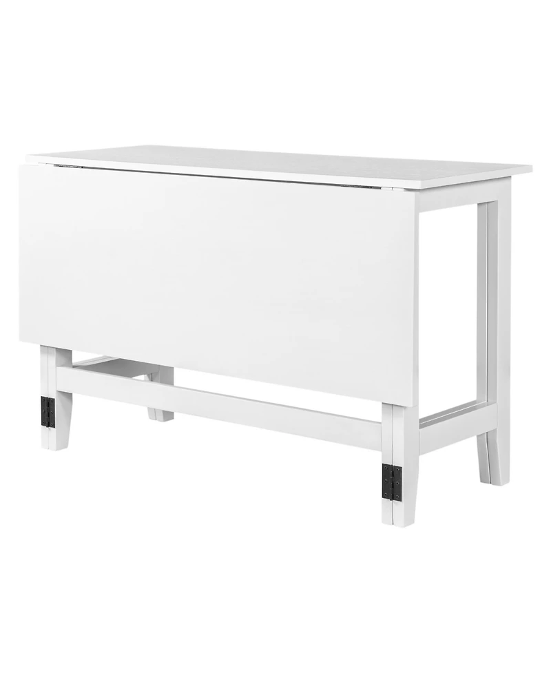 Rainsken Farmhouse Extendable Dining Table with Folding Drop Leaf, Space-Saving Wood Table for Kitchen and Living Room