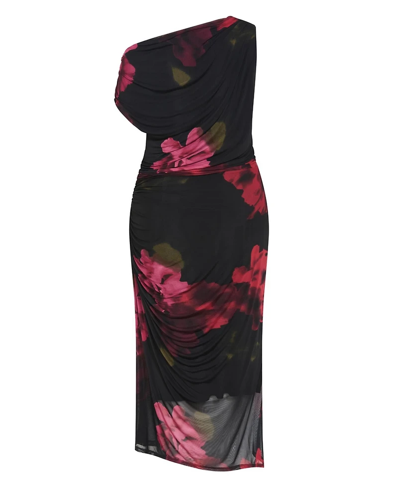 City Chic Women's Vivid Mesh Print Maxi Dress