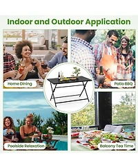 Sugift 5-Piece Foldable Outdoor Dining Set for Backyard Patio Deck