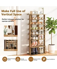 Gouun 7-Tier Vertical Double-Row Shoe Rack with Anti-Tipping Device