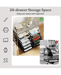 Gouun 12-Drawer Mobile Storage Trolley with Visible Drawers and Dual Push Handles