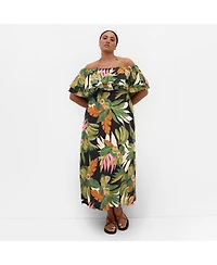 City Chic Women's Paradiso Print Maxi Dress