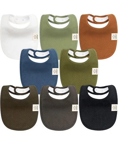 KeaBabies 8pk Quin Baby Bibs for Drooling and Teething, Cotton Drool Bibs, Newborn Boys, Girls
