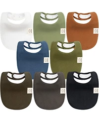 KeaBabies 8pk Quin Baby Bibs for Drooling and Teething, Cotton Drool Bibs, Newborn Boys, Girls