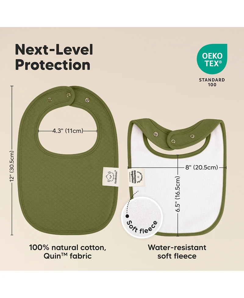 KeaBabies 8pk Quin Baby Bibs for Drooling and Teething, Cotton Drool Bibs, Newborn Boys, Girls