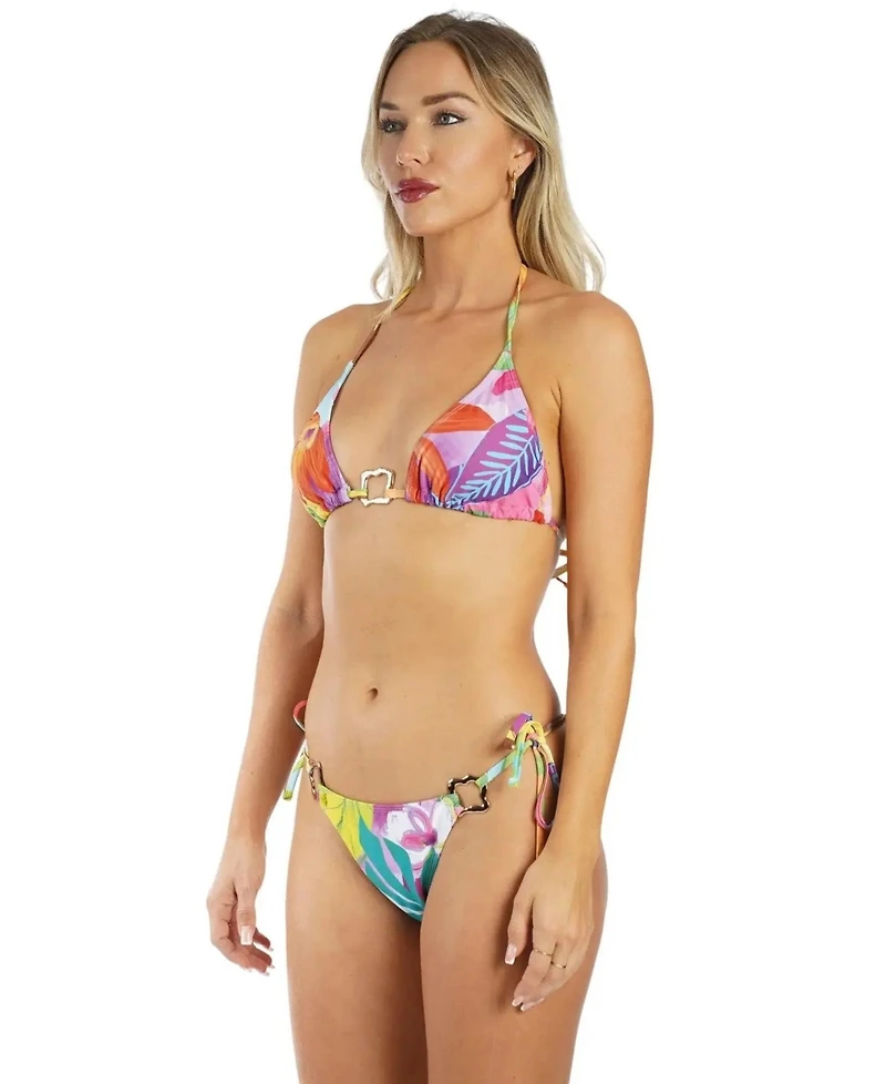 La Moda Clothing Women's Tropical Print Bikini Set