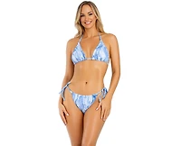 La Moda Clothing Women's Blue Floral Bikini Set
